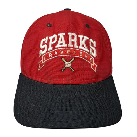 Sparks Travelers Snapback Hat Red Large Colorblock Embroidered DeLong - Picture 1 of 9